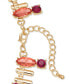 Фото #2 товара Gold-Tone Color Crystal & Stone Statement Necklace, 17" + 3" extender, Created for Macy's