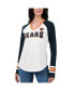 ფოტო #1 პროდუქტის Women's White, Navy Chicago Bears Top Team Raglan V-Neck Long Sleeve T-shirt