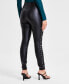 Women's Faux-Leather Side-Studded Leggings, Created for Macy's