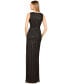 Women's Beaded Black Gown with Slit