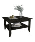 Essential Coffee Table, One Shelf, Four Legs - Black