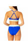 Фото #3 товара Women's Colorblock Zip Longline Bra Swim Top