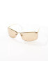 Фото #2 товара AIRE vega metal rectangle sunglasses in gold