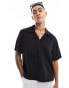 Bershka premium pocket shirt in black