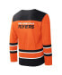 Фото #4 товара Men's Orange, Black Philadelphia Flyers Cross Check Jersey V-Neck Long Sleeve T-shirt