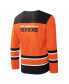 Men's Orange, Black Philadelphia Flyers Cross Check Jersey V-Neck Long Sleeve T-shirt