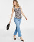 Фото #4 товара Women's Printed Draped-Front Sleeveless Top, Created for Macy's