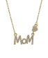 Фото #1 товара 14K Gold Plated Cubic Zirconia Mom and Heart Pendant Necklace