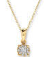 ფოტო #1 პროდუქტის Diamond Halo Cluster Pendant Necklace (1/4 ct. t.w.) in 14k Gold