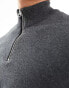 ONLY & SONS knitted half zip jumper in grey melange