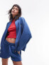 Фото #1 товара Topshop co ord sporty pictot zip thru jacket in mid blue