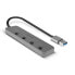 Lindy 4 Port USB 3.0 Hub with On/Off Switches - USB 3.2 Gen 1 (3.1 Gen 1) Type-A - USB 3.2 Gen 1 (3.1 Gen 1) Type-A - 5 Mbit/s - Grey - Acrylonitrile butadiene styrene (ABS) - Aluminium - Polycarbonate (PC) - USB