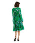 ფოტო #2 პროდუქტის Women's Printed Chiffon Bishop Sleeve Ruffle Midi Dress