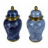 Фото #1 товара Китайская ваза DKD Home Decor Фарфор Синий Позолоченный Мрамор современный 17 x 17 x 32 cm (2 штук)