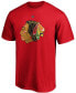 Фото #2 товара Men's Bobby Hull Red Chicago Blackhawks Authentic Stack Retired Player Name and Number T-shirt