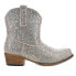 Roper Shay Jewells Ankle Rhinestone Snip Toe Cowboy Booties Womens Silver Casual