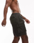 Topman cargo swim shorts in black