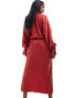 Фото #4 товара NA-KD draped structured midi dress in red