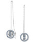 Rhodium-Plated Color Pavé Interlocking Loop Threader Earrings