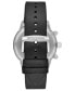 ფოტო #2 პროდუქტის Men's Chronograph Black Leather Strap Watch 43mm