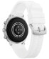 Unisex CZ Smart Wear OS White Silicone Strap Smart Watch 41mm