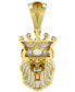 Фото #3 товара Macy's men's Diamond (1/2 ct. t.w.) & Ruby Accent Lion King Pendant in 14k Gold-Plated Sterling Silver