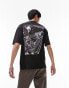 Фото #1 товара Topman oversized fit t-shirt with front and back folded map print in black