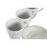 Фото #2 товара Набор чашек с блюдцами DKD Home Decor Белый Металл Керамика 180 ml 12 x 12 x 2 cm