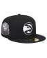 Фото #1 товара Men's Black Atlanta Hawks Active Satin Visor 59FIFTY Fitted Hat