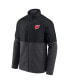 ფოტო #3 პროდუქტის Men's Black, Heathered Charcoal Wisconsin Badgers Durable Raglan Full-Zip Jacket