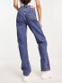 Weekday Rowe extra high waist straight leg jeans in nobel blue