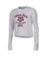 ფოტო #3 პროდუქტის Women's Gray Texas A&M Aggies Boyfriend Cropped Long Sleeve T-shirt