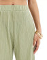 Фото #4 товара Vero Moda Petite plisse wide leg trouser co-ord in khaki