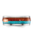 Фото #3 товара Stainless Steel Arrow with Turquoise and Wood Inlay Band Ring