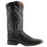 Фото #2 товара Ferrini Teju Lizard Square Toe Cowboy Mens Black Dress Boots 11193-04