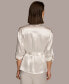 Women's Satin Roll-Tab Belted Jacket