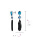 Linear Multi Color Black Onyx Blue Synthetic Turquoise Navy Sodalite Rose Quartz Chandelier Elongated Long Teardrop Dangling Earrings For Women