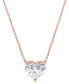 ფოტო #1 პროდუქტის Certified Lab Grown Diamond Heart Solitaire Pendant Necklace (2 ct. t.w.) in 14k Gold, 16" + 2" extender