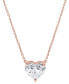 Certified Lab Grown Diamond Heart Solitaire Pendant Necklace (2 ct. t.w.) in 14k Gold, 16" + 2" extender