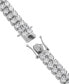 Фото #6 товара Men's Cubic Zirconia Double Row Tennis Bracelet in Black Ion-Plated Stainless Steel