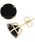 ფოტო #3 პროდუქტის Onyx (9mm) Stud Earrings in 14k Gold