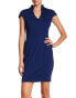 Alexia Admor 157607 Women's Split Neck Cap Sleeve Dress Navy Sz. Medium