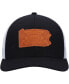 Men's Black Pennsylvania Leather State Applique Trucker Snapback Hat