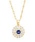 Macy's simulated Gemstone and Cubic Zirconia Spinner Pendant 18" Birthstone Necklace in 14K Gold Plate - фото #3