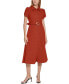 ფოტო #1 პროდუქტის Women's Tulip-Sleeve Belted Shirtdress