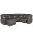 Фото #15 товара CLOSEOUT! Blairemoore 5-Pc. Leather Power Chaise Sectional with 1 USB Console and 2 Power Recliners, Created for Macy's