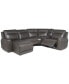 CLOSEOUT! Blairemoore 5-Pc. Leather Power Chaise Sectional with 1 USB Console and 2 Power Recliners, Created for Macy's