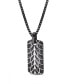 Sterling Silver Black Diamond Racer Swag Design Rhodium Plated Tire Tread Tag Chain