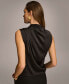 ფოტო #2 პროდუქტის Women's Draped High Neck Sleeveless Top