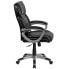 Фото #1 товара Mid-Back Black Leather Executive Swivel Chair With Padded Arms
